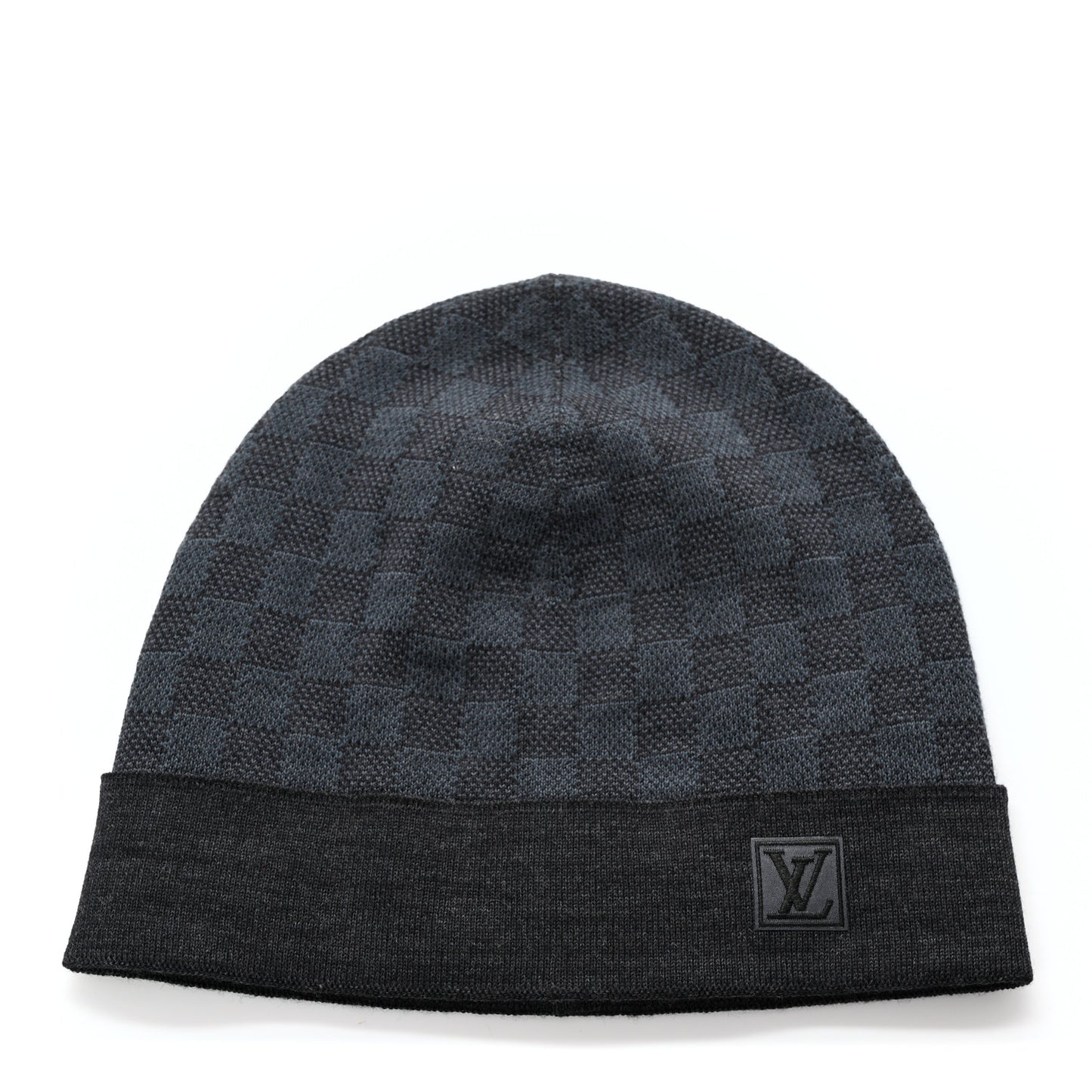 Wool Bonnet Petit Damier Graphite Beanie Hat