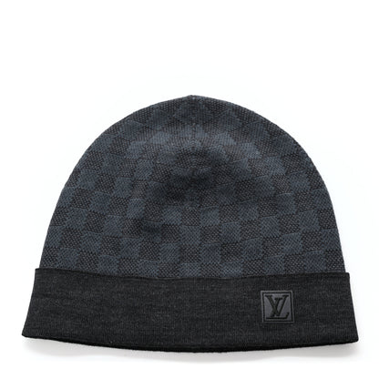 Louis Vuitton Wool Bonnet Petit Damier Graphite Beanie Hat 1 of 7