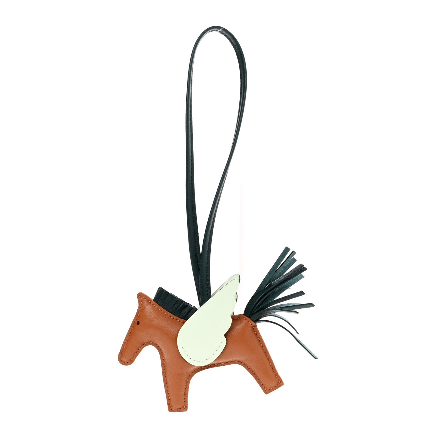 Milo Lambskin Grigri Rodeo Pegase Horse Bag Charm PM Gold Vert Cypress Vert Fizz