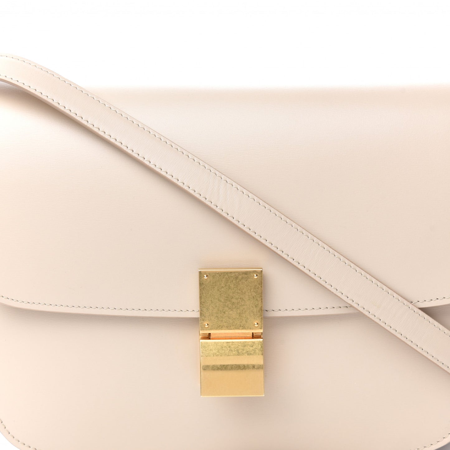 Box Calfskin Medium Classic Box Bag Linen