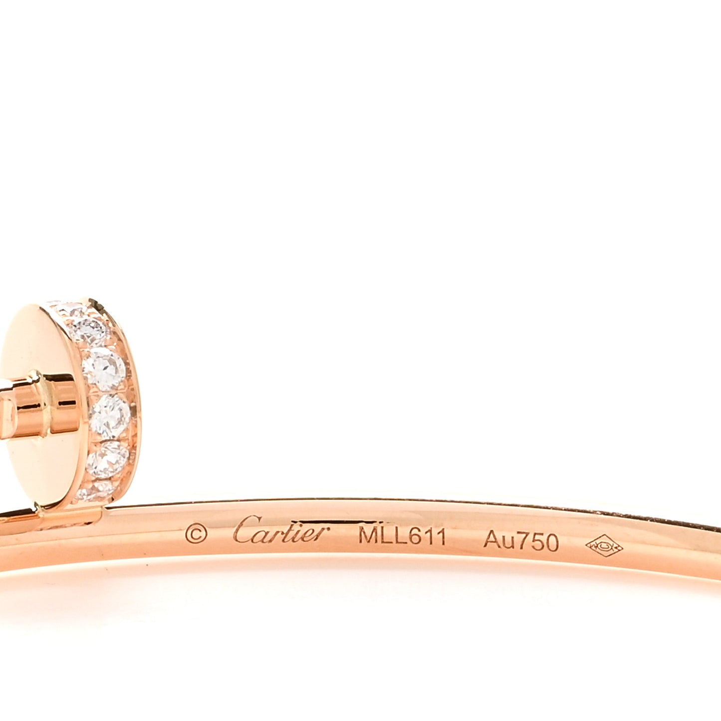 18K Pink Gold Diamond Juste Un Clou Hoop Earrings