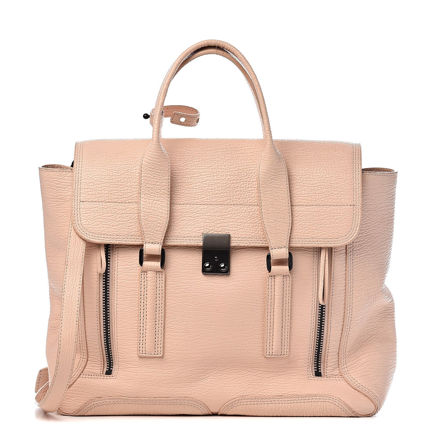 3.1 Phillip Lim 3.1 Textured Calfskin Large Pashli Satchel Blush 1 of 11