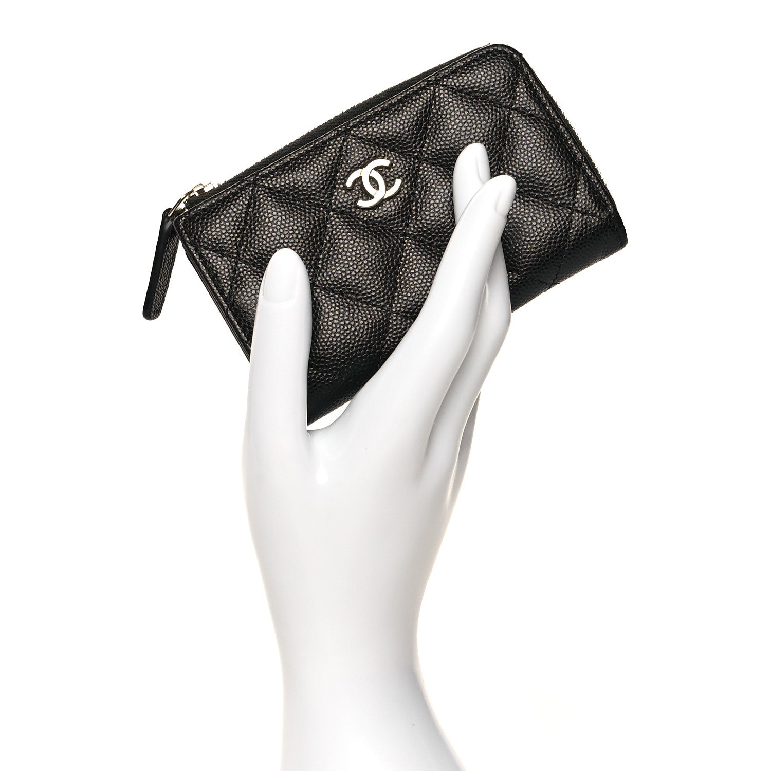 Chanel Caviar Quilted Zipped Key Holder Case Black 2 of 9