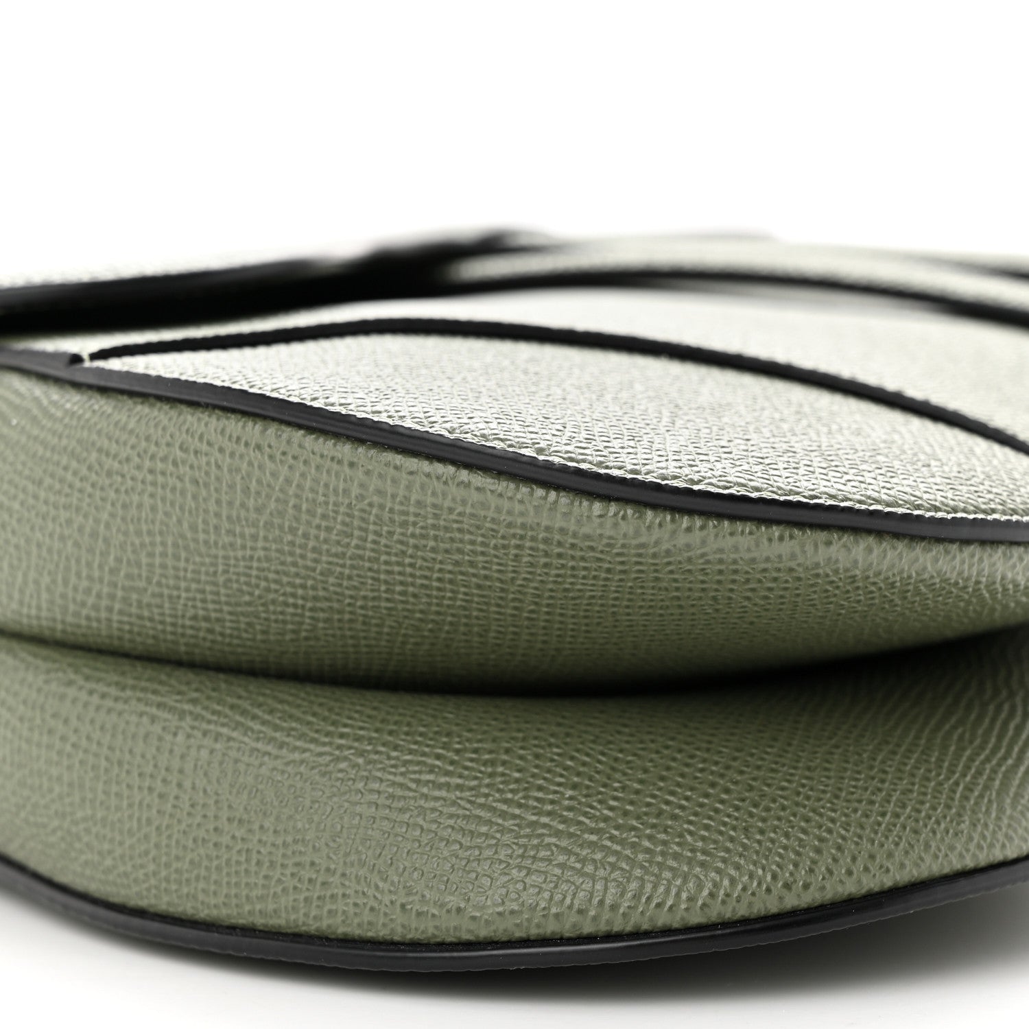 Christian Dior Grained Calfskin Saddle Bag With Strap Sage Green 9 of 11