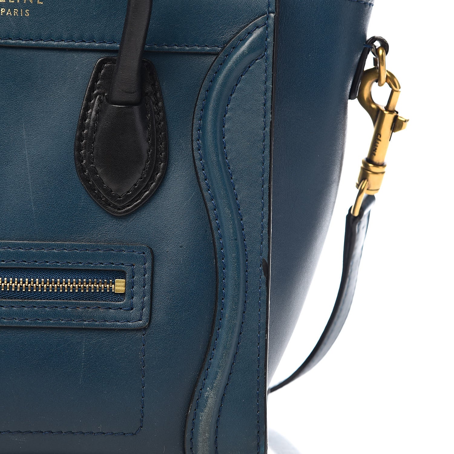 Celine Smooth Calfskin Nano Luggage Ocean Blue 13 of 19