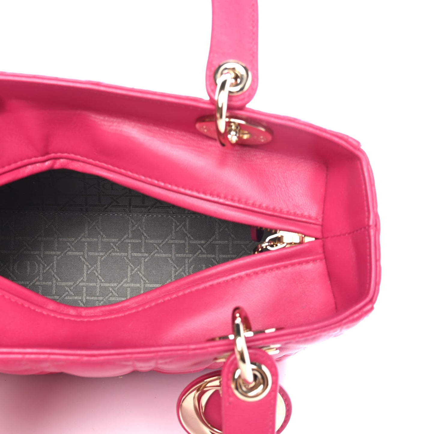 Lambskin Cannage Medium Lady Dior Pink