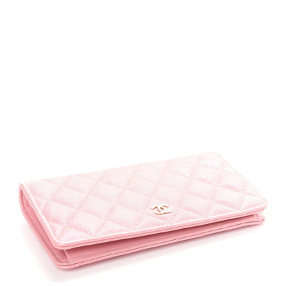 Chanel Iridescent Caviar Quilted Yen Wallet Rose Pink 4 of 9