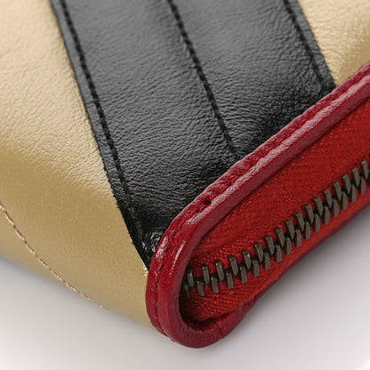 Gucci Azalea Calfskin Matelasse Diagonal Patchwork Torchon GG Marmont Zip Around Wallet Black Beige Romantic Cerise 8 of 9