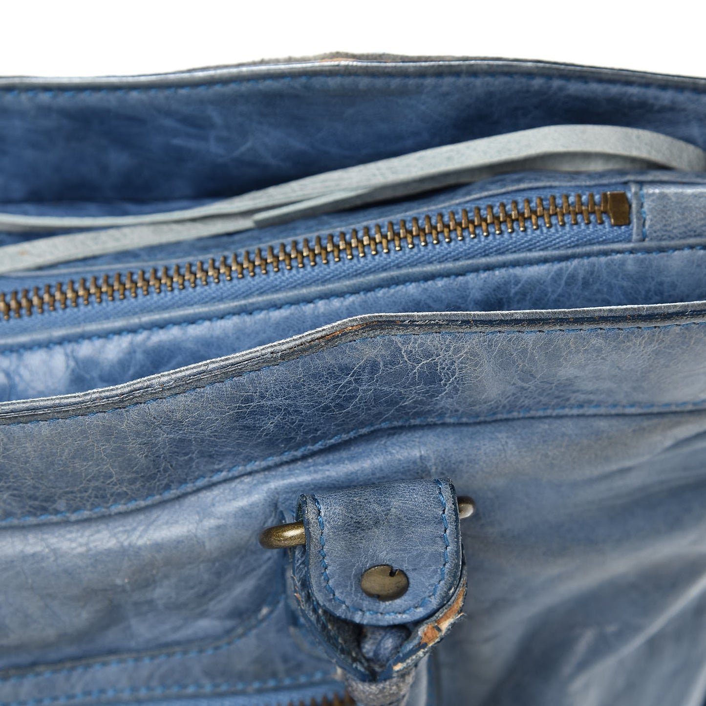 Chevre Classic Hardware Purse Bleu