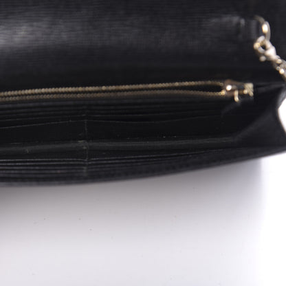 Gucci Textured Calfskin Medium Betty Chain Wallet Black 5 of 9