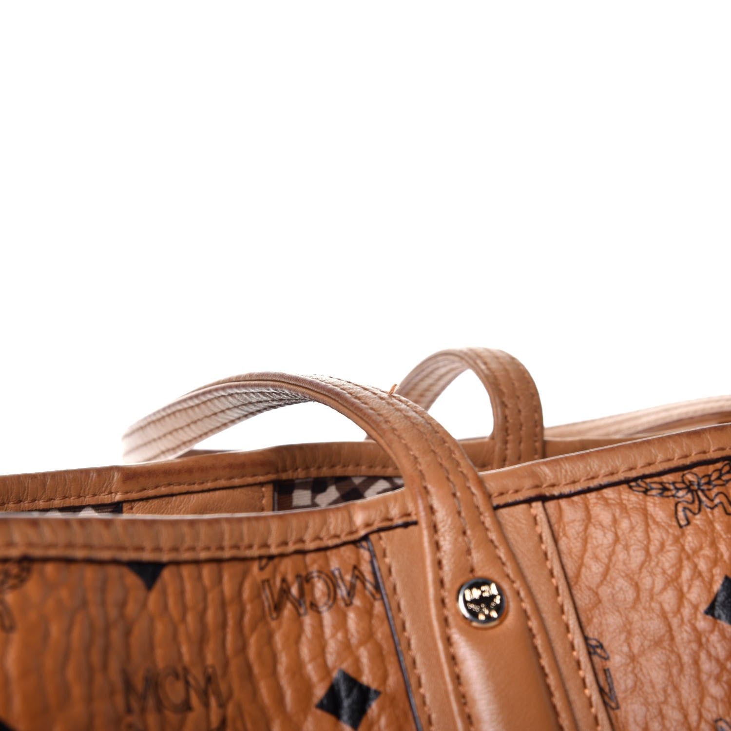 MCM Visetos Medium Liz Reversible Shopper Tote Cognac 18 of 18