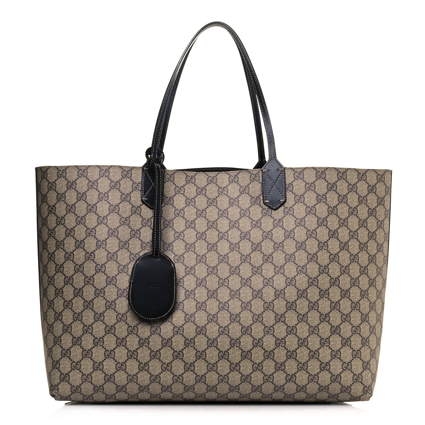 GG Supreme Monogram Large Reversible Tote Beige Black