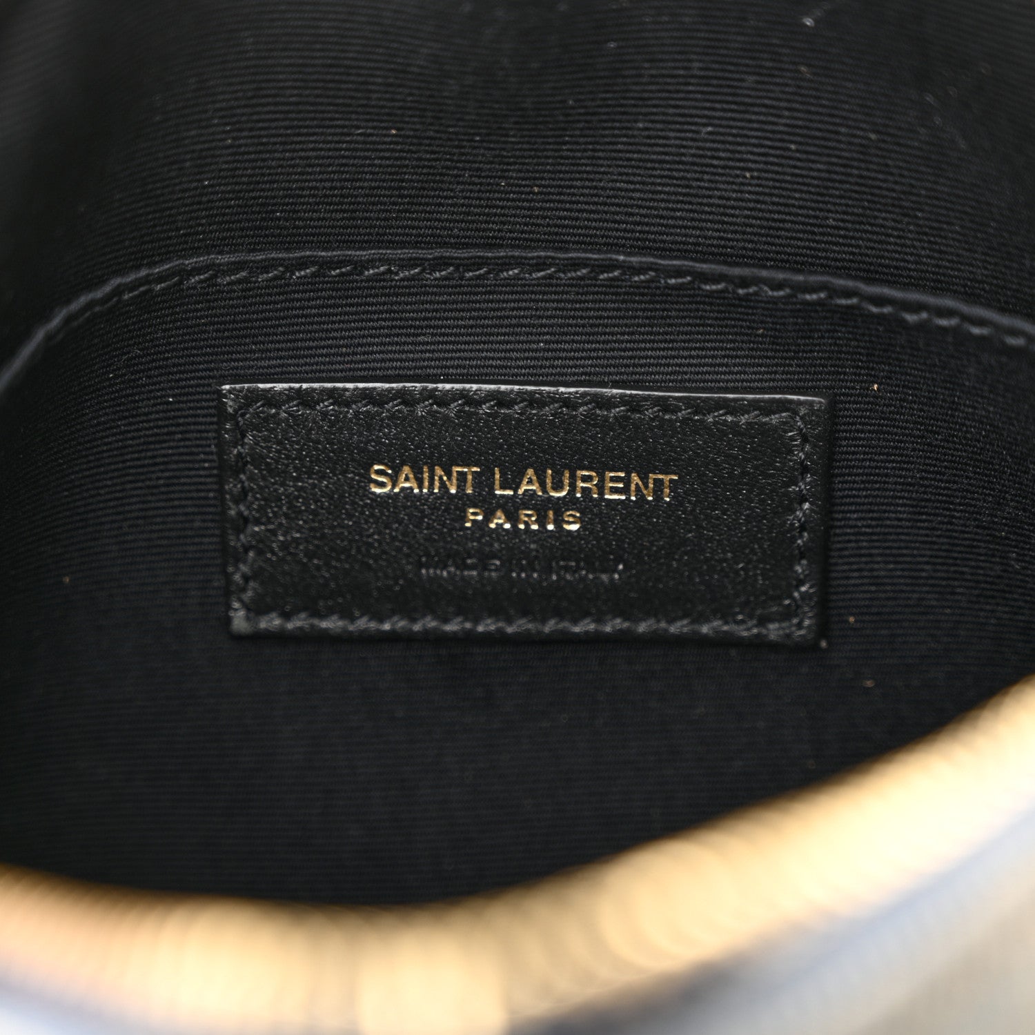 Saint Laurent Denim Quilted Monogram Round Crossbody Bag Rodeo Blue 6 of 10