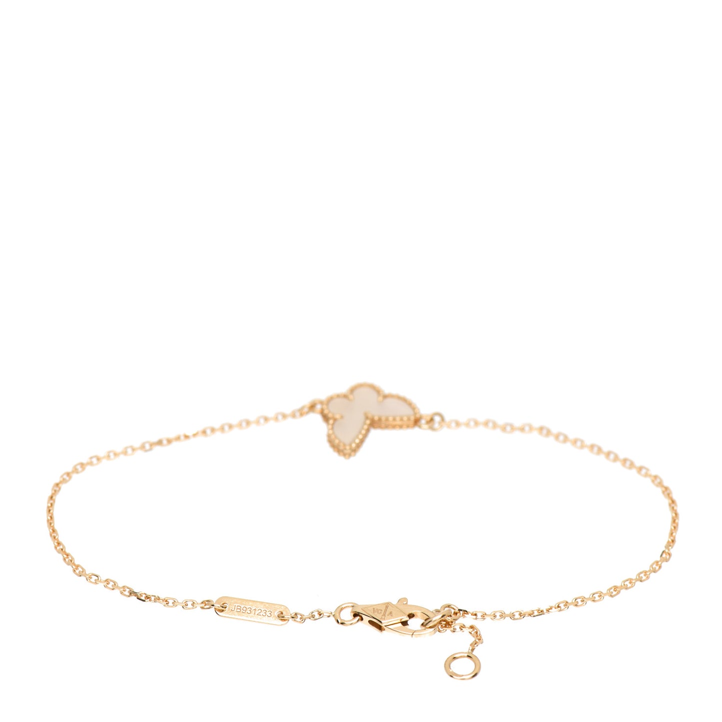 18K Yellow Gold Mother of Pearl Sweet Alhambra Butterfly Bracelet