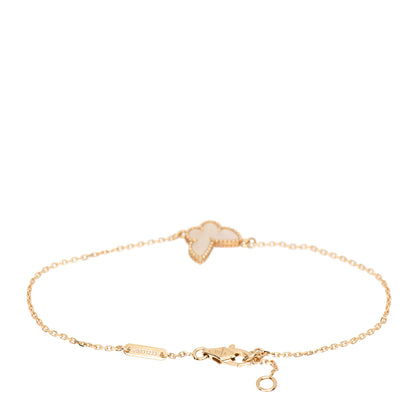 Van Cleef & Arpels 18K Yellow Gold Mother of Pearl Sweet Alhambra Butterfly Bracelet 3 of 5