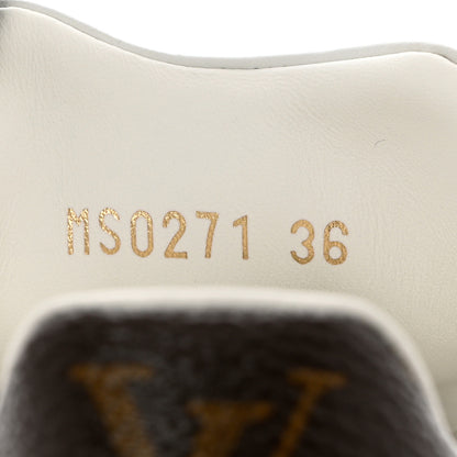 Louis Vuitton Calfskin Monogram Debossed Time Out Sneakers 36 White Silver 7 of 10