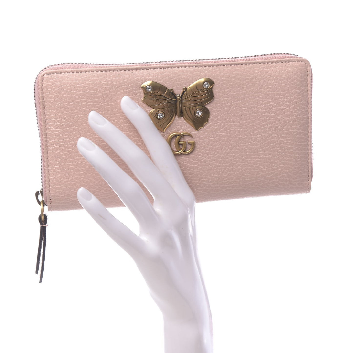 Calfskin Butterfly Farfalla Zip Around Wallet Perfect Pink