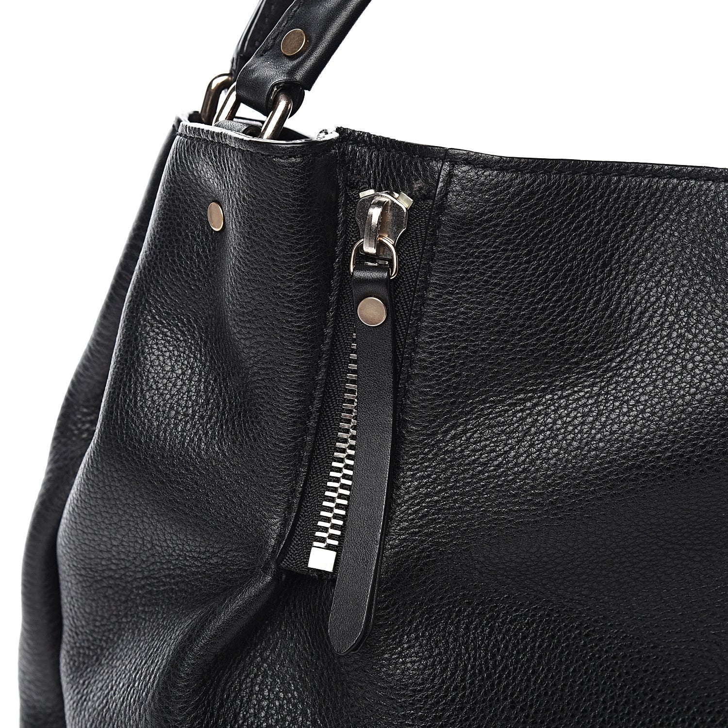 Burberry Grainy Calfskin House Check Medium Maidstone Black 10 of 10