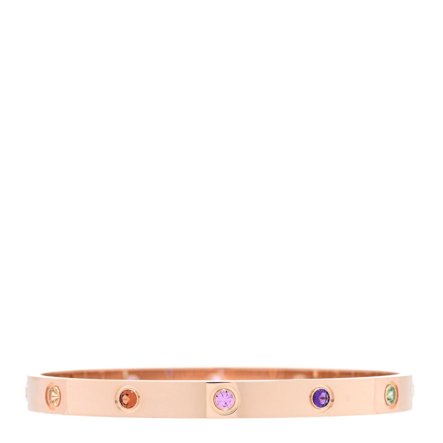 Cartier 18K Pink Gold Sapphire Garnet Amethyst LOVE Bracelet 18 2 of 7