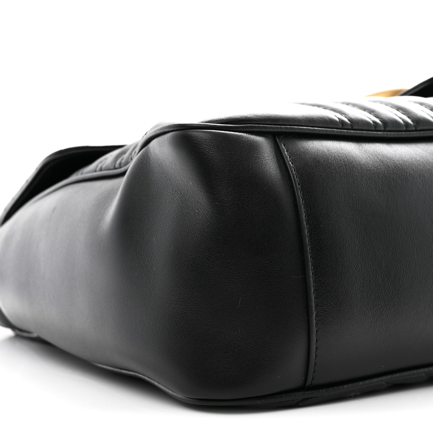 Gucci Calfskin Matelasse Large GG Marmont Shoulder Bag Black 9 of 10