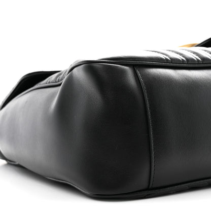 Gucci Calfskin Matelasse Large GG Marmont Shoulder Bag Black 9 of 10