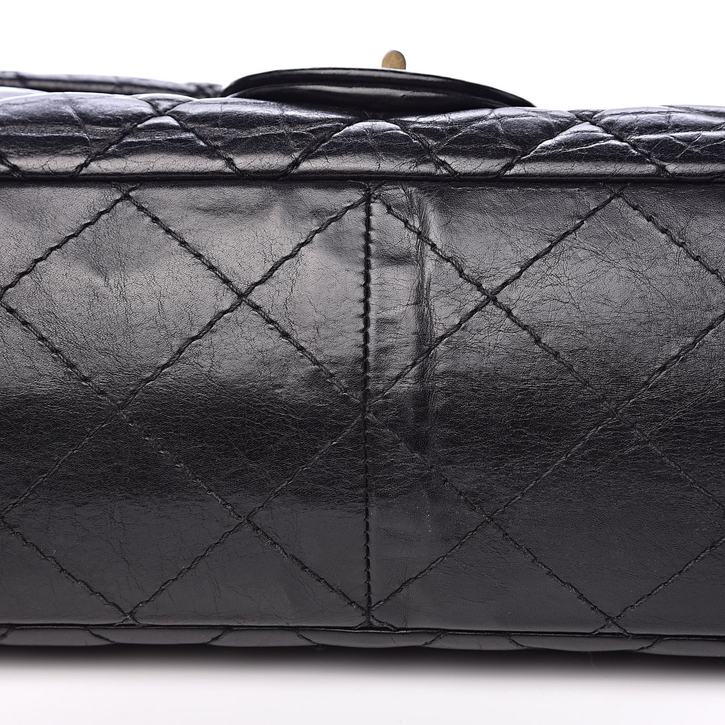 Aged Calfskin Quilted 2.55 Reissue 227 Flap Black