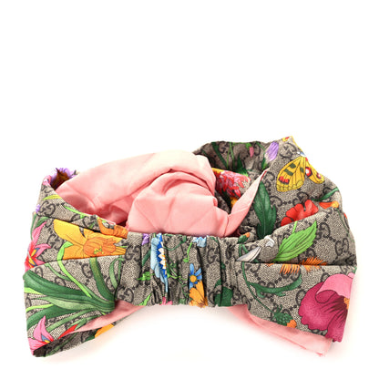 Gucci Silk Monogram Flora Print Headband M Pink 3 of 5