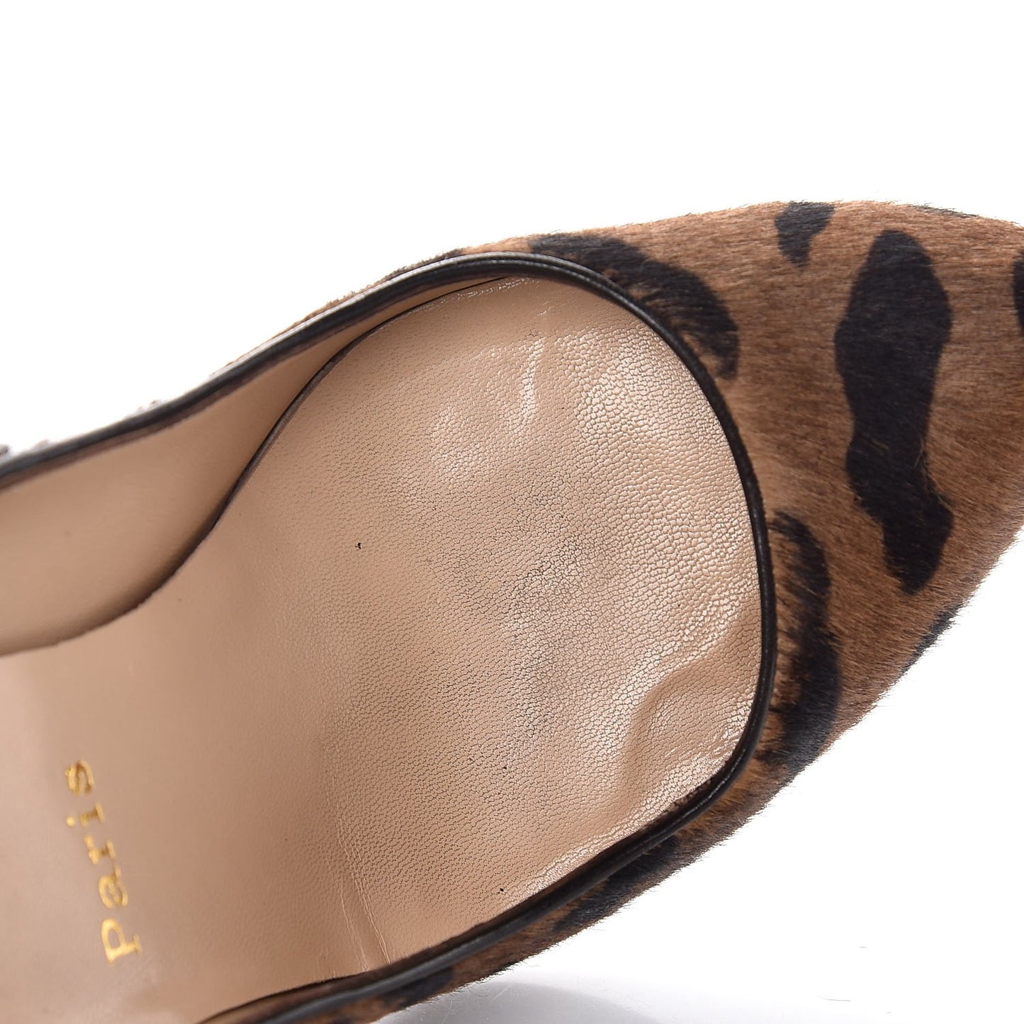 Pony Hair Leopard Print Platform Pumps 39