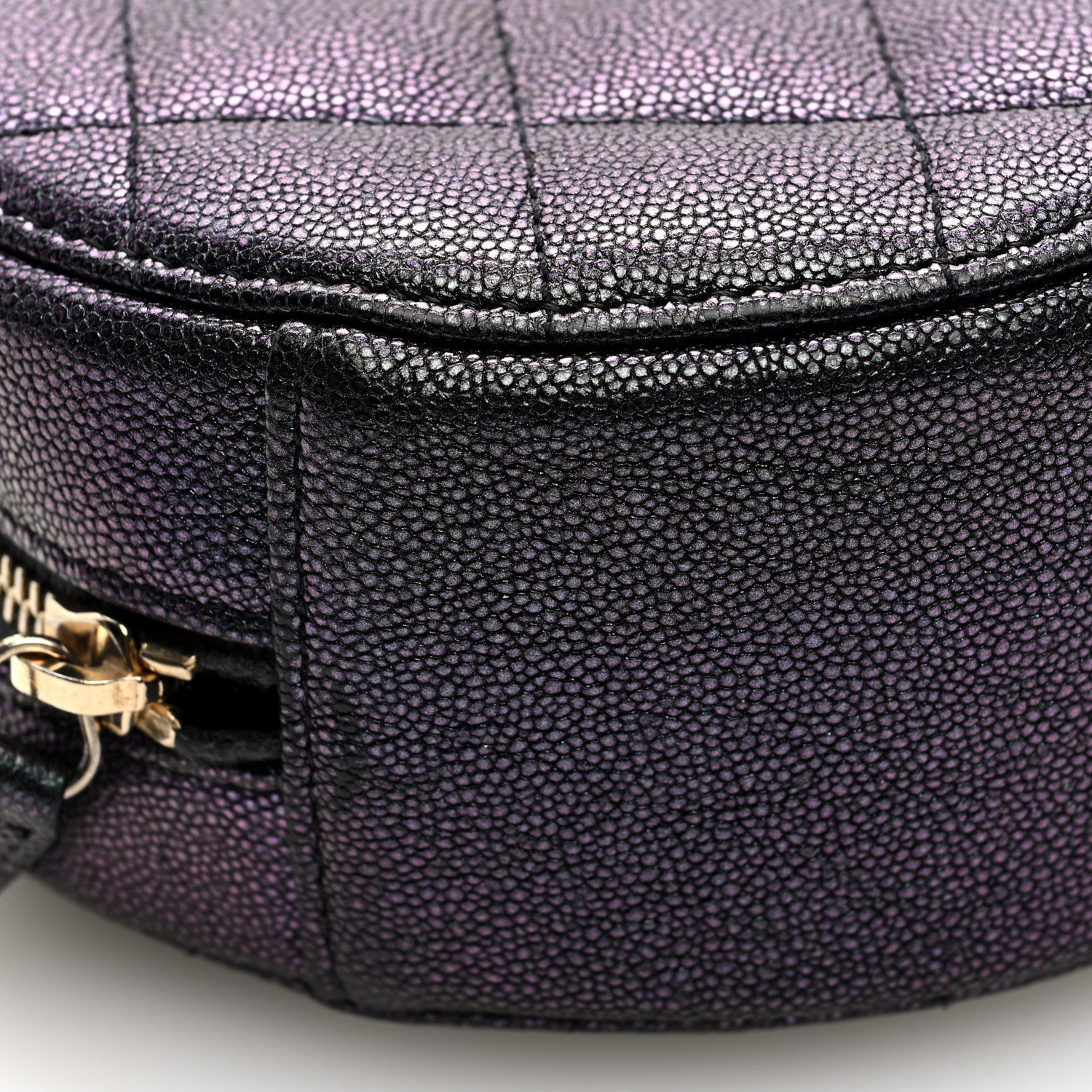 Chanel Iridescent Caviar Quilted Round Clutch With Chain Black 9 of 10
