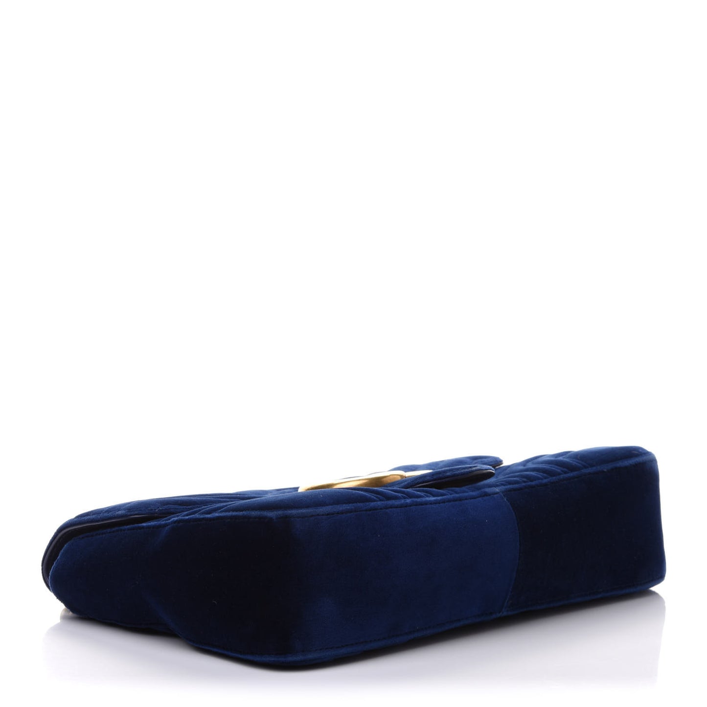 Velvet Matelasse Medium GG Marmont Shoulder Bag Cobalt Blue