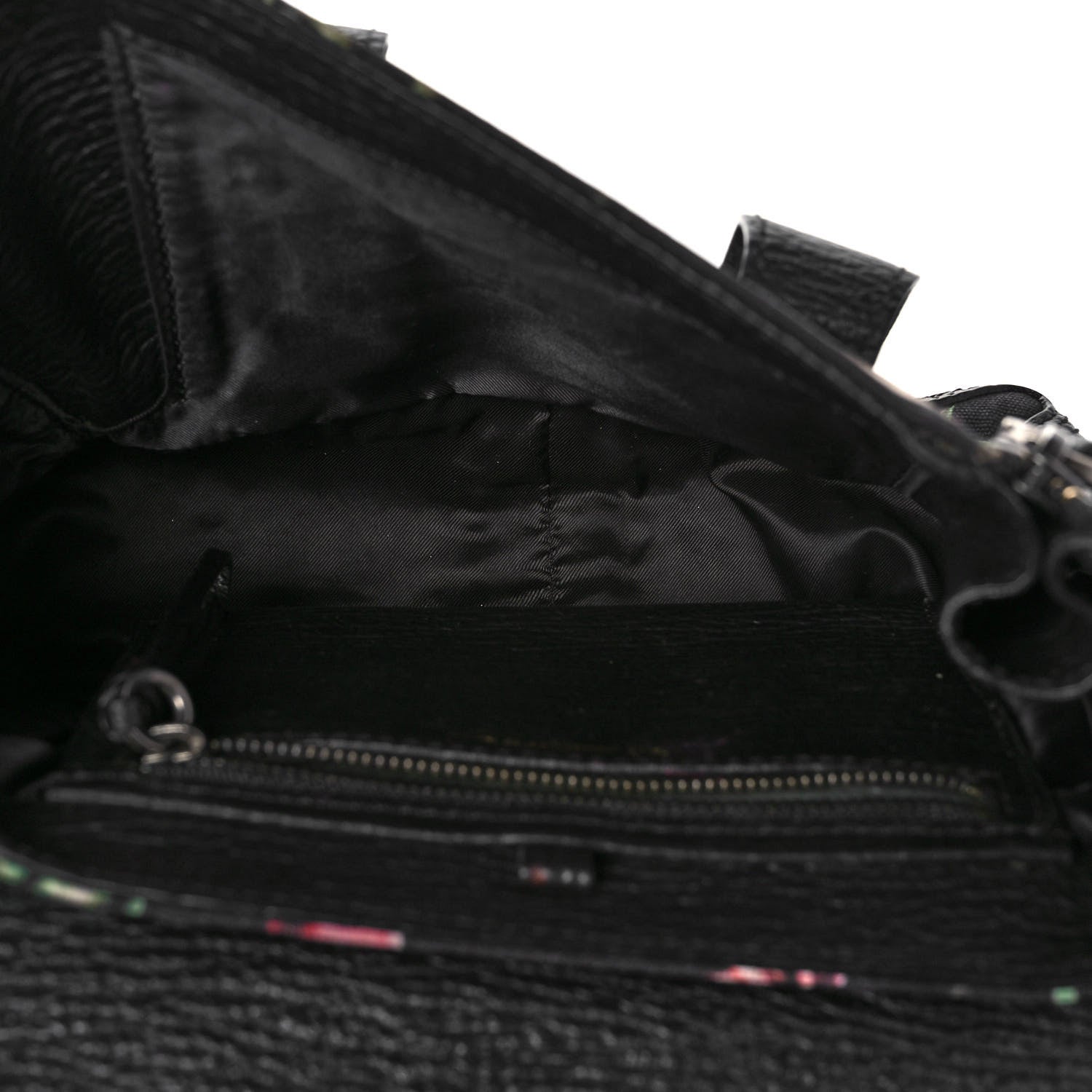 3.1 Phillip Lim Textured Calfskin Canvas Mini Floral Pashli Satchel Black Multicolor 4 of 16