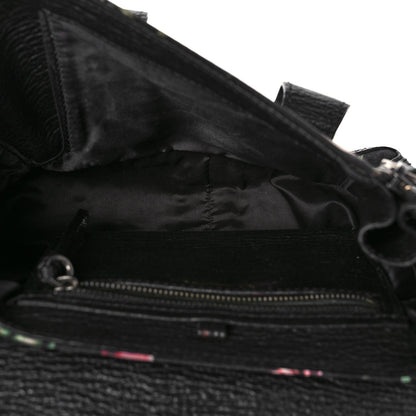 3.1 Phillip Lim Textured Calfskin Canvas Mini Floral Pashli Satchel Black Multicolor 4 of 16