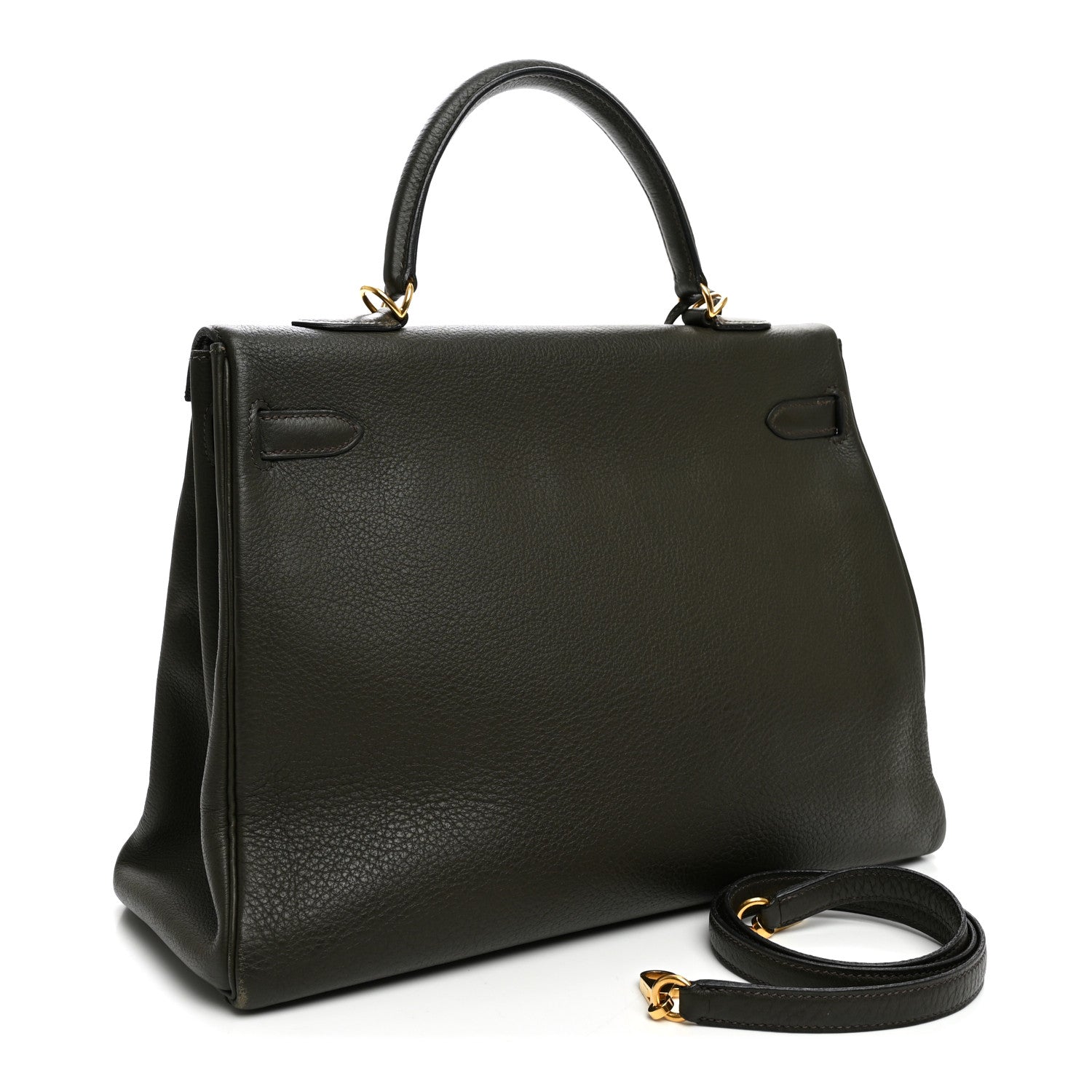 Hermes Vache Liegee Kelly Retourne 35 Vert Bronze 3 of 20