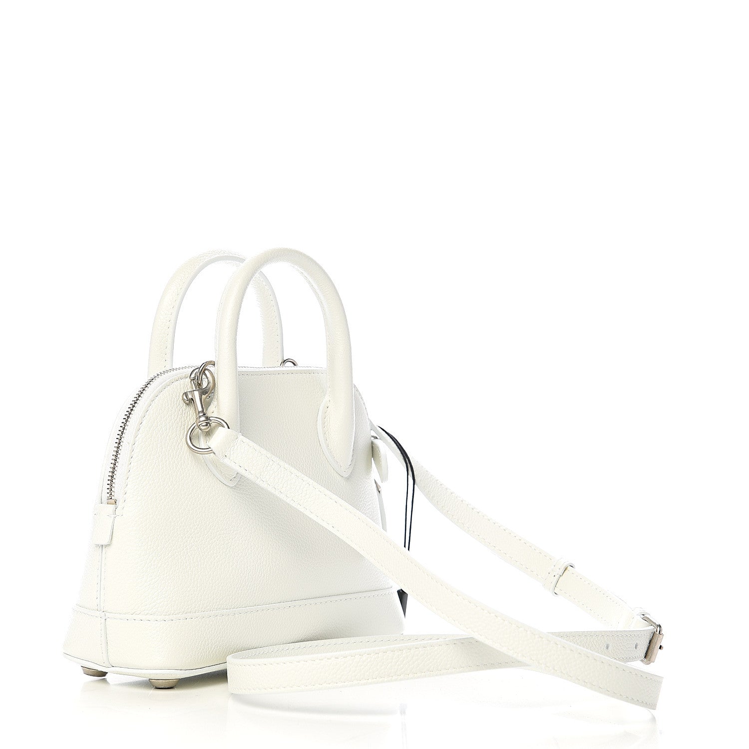 Balenciaga Grained Calfskin Logo XXS Ville Top Handle Bag White Fluo Pink 2 of 9