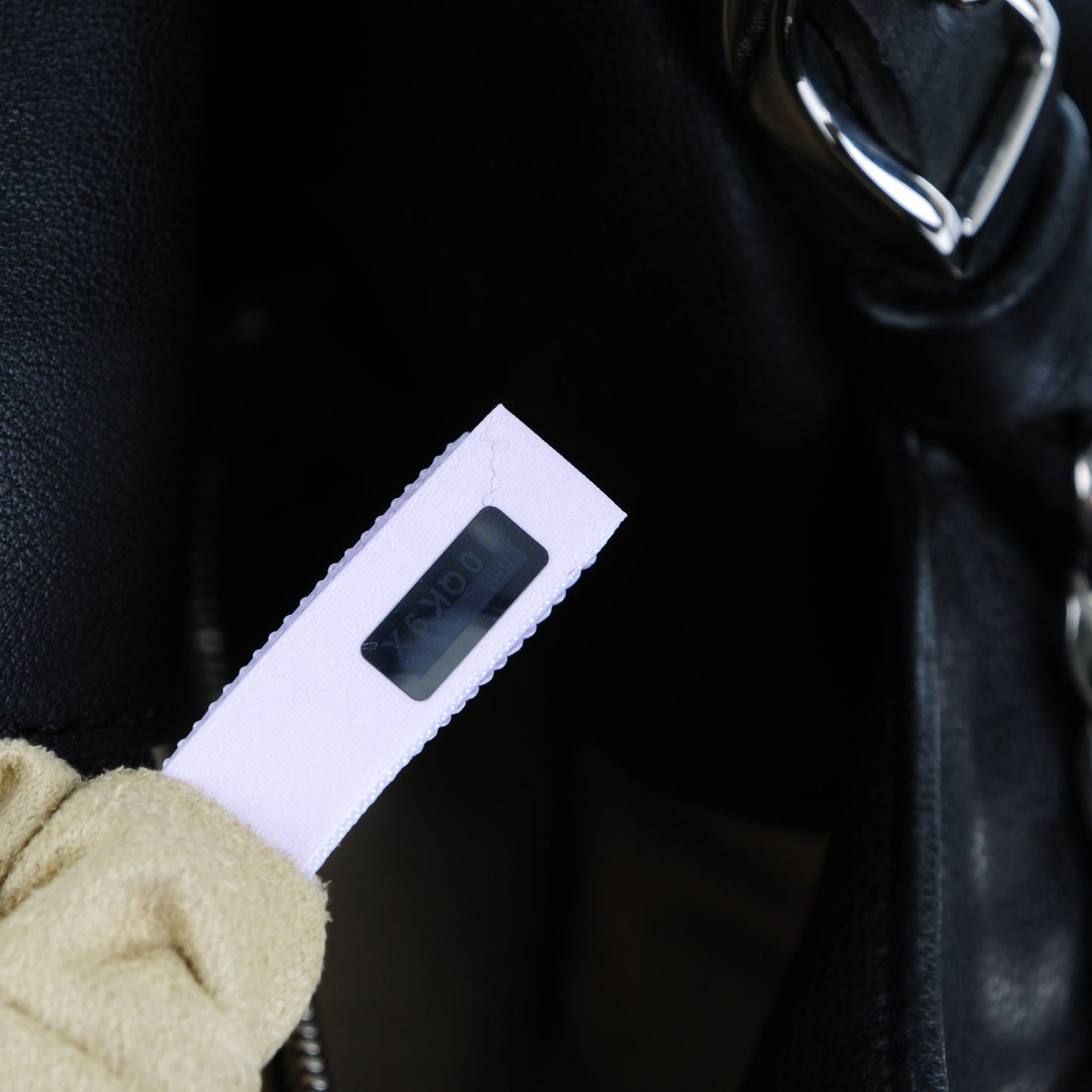 Lambskin Large Biker Hobo Black