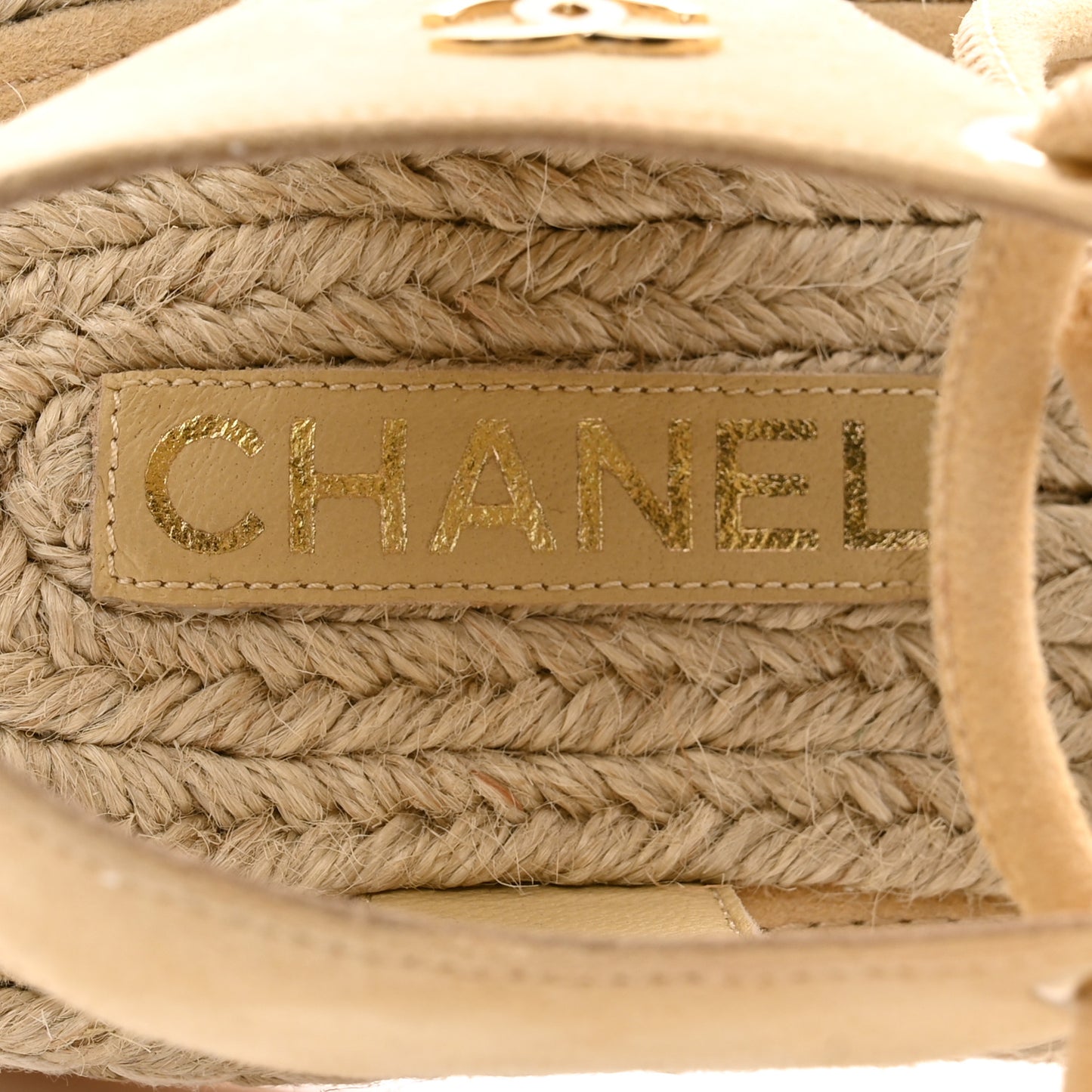 Suede Espadrille Sandals 36 Beige