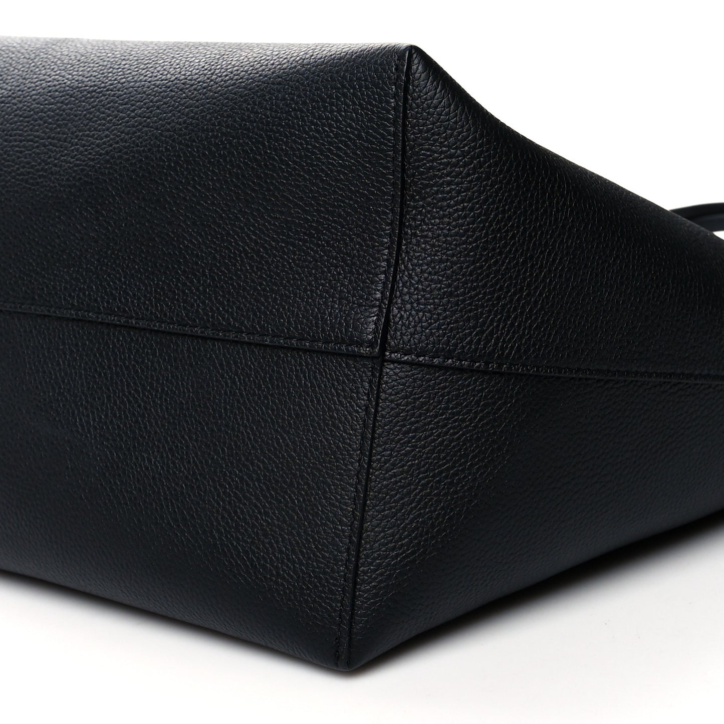 Grained Calfskin Skull Open Shopper Tote Black