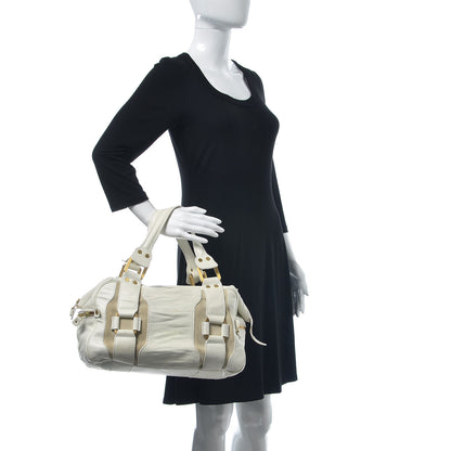 Jimmy Choo Calfskin Suede Malena Satchel White 2 of 13