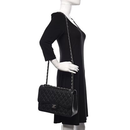 Chanel Caviar Quilted Jumbo Double Flap Black 2 of 10