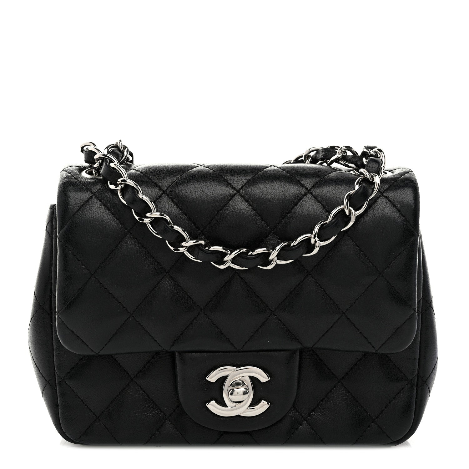 Chanel Lambskin Quilted Mini Square Flap Black 1 of 11