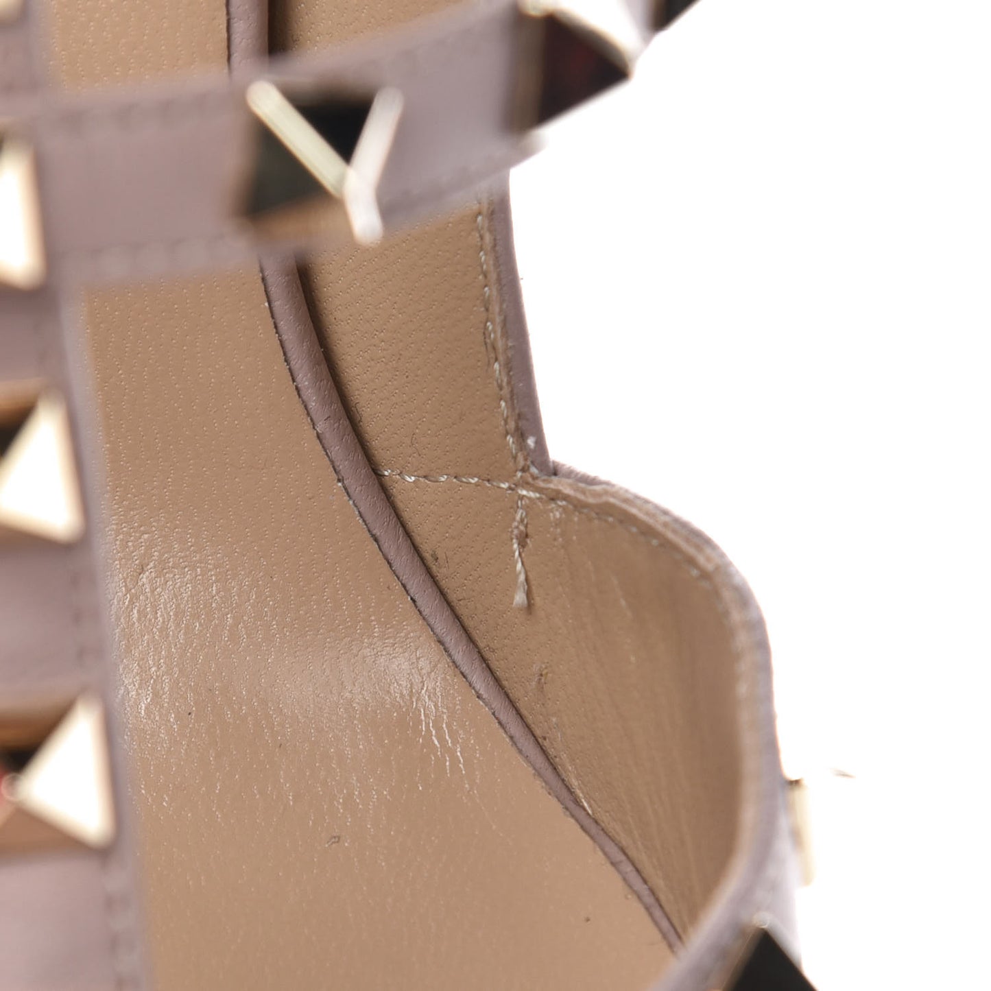 Patent Rockstud Ankle Strap 100mm Pumps 41 Brownish Poudre