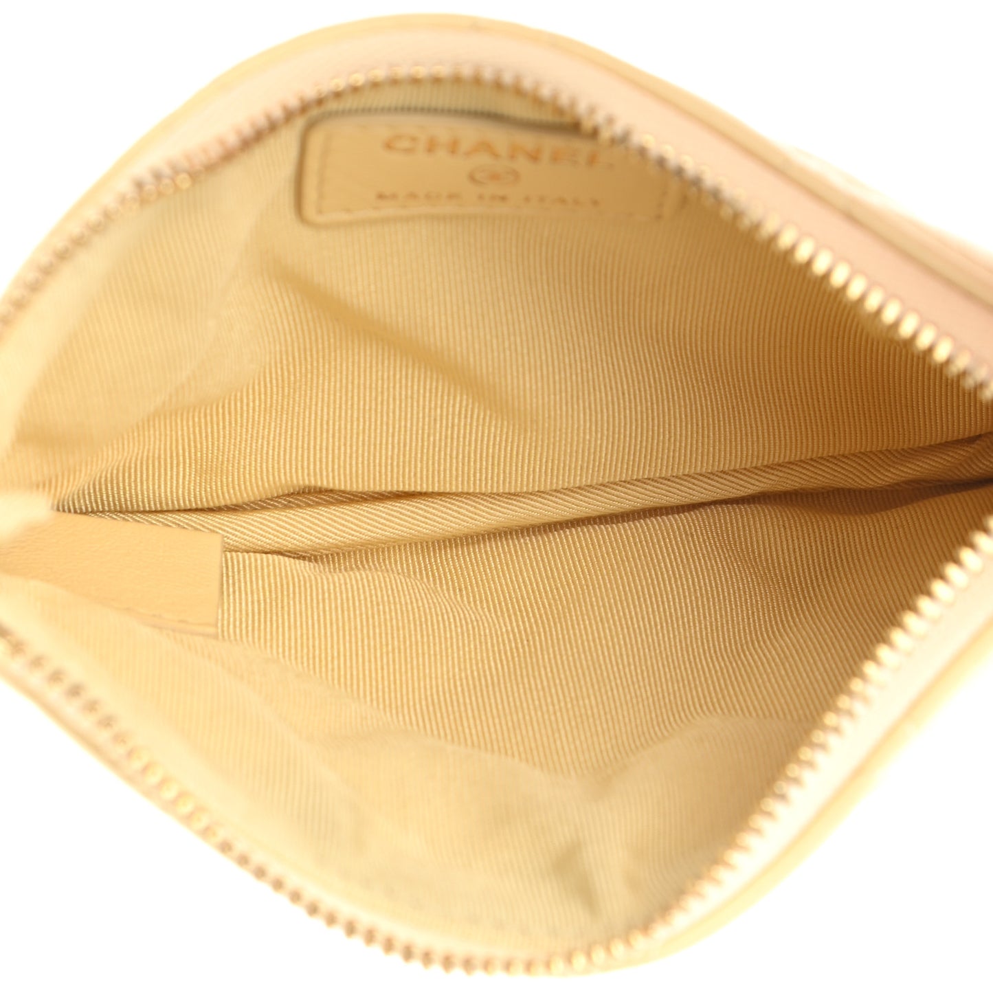 Lambskin Quilted Small Cosmetic Case Yellow