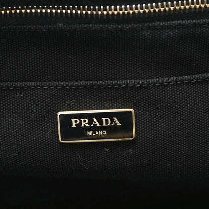 Prada Denim Crystal Studded Canapa Tote Black 6 of 11