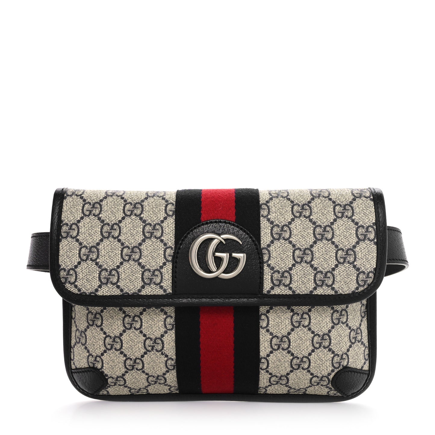 GG Supreme Monogram Web Small Ophidia Belt Bag 90 36 Beige Navy
