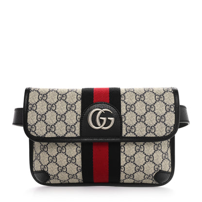 Gucci GG Supreme Monogram Web Small Ophidia Belt Bag 90 36 Beige Navy 1 of 11