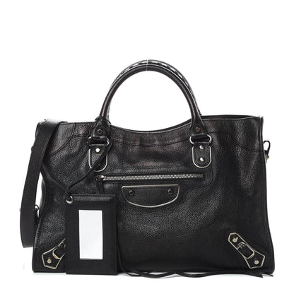 Balenciaga Chevre Silver Metallic Edge Hardware City Black 1 of 13