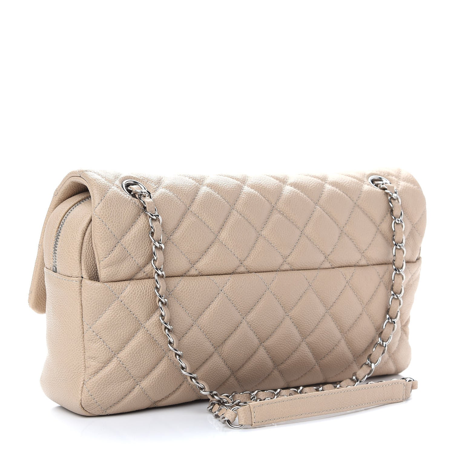 Chanel Caviar Quilted Jumbo Easy Flap Beige 3 of 9