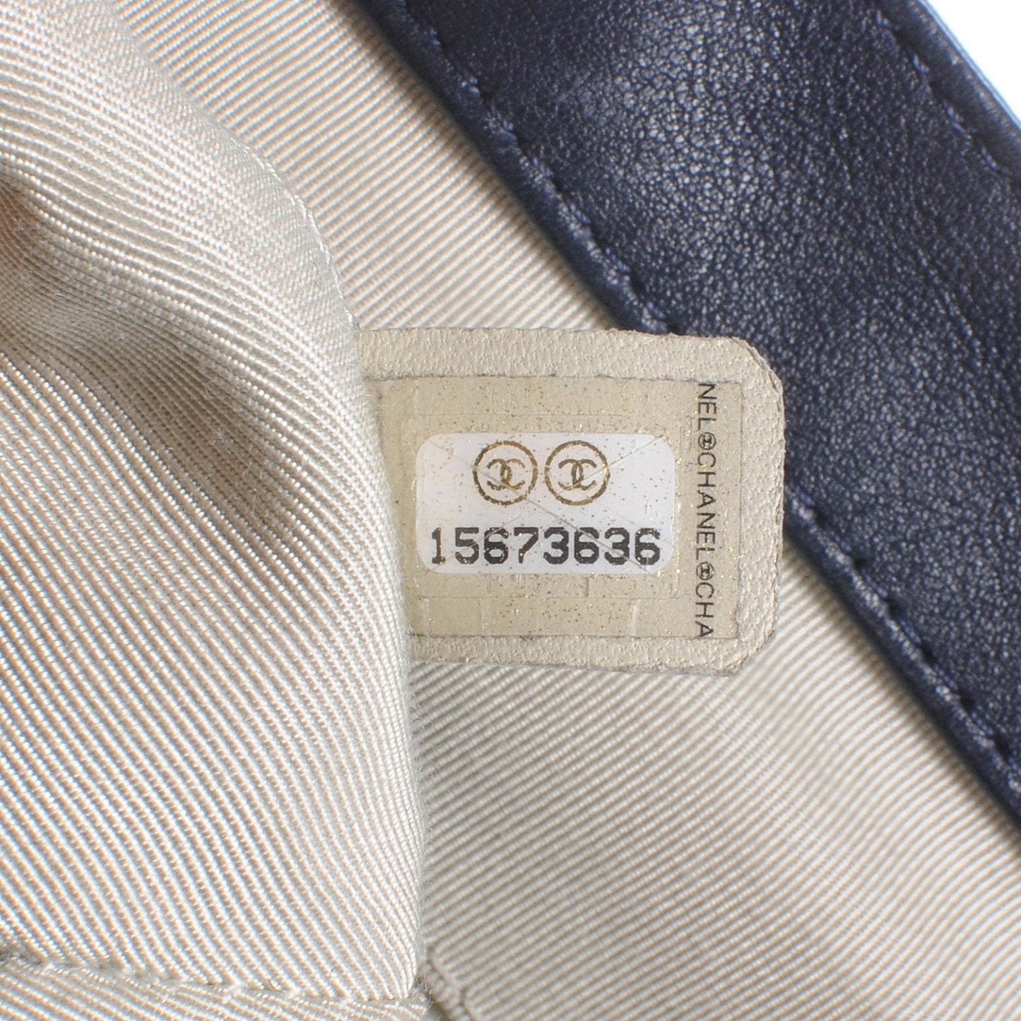 Leather Chain Around Large Messenger Navy