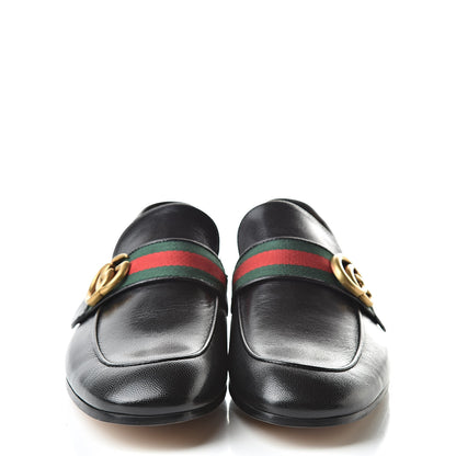 Gucci Goatskin Web Mens GG Loafers 6.5 Black 2 of 9