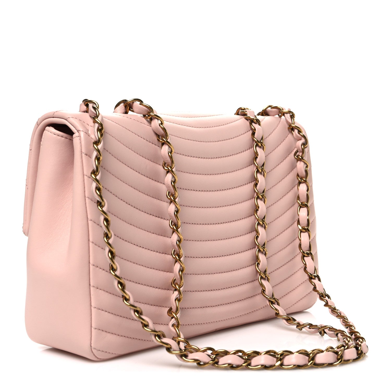 Chanel Lambskin Borse Romane Single Flap Light Pink 3 of 11